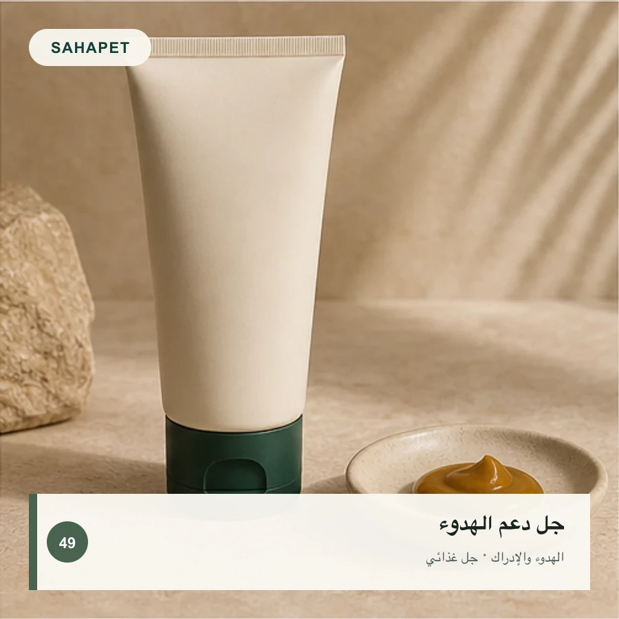 تصميم عبوة جل دعم الهدوء بعلامة Sahapet