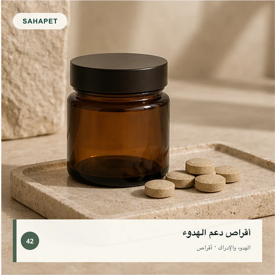 تصميم عبوة أقراص دعم الهدوء بعلامة Sahapet