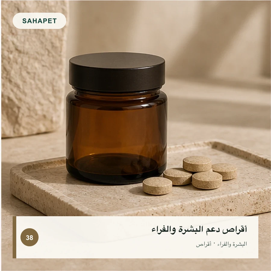 تصميم عبوة أقراص دعم البشرة والفراء بعلامة Sahapet